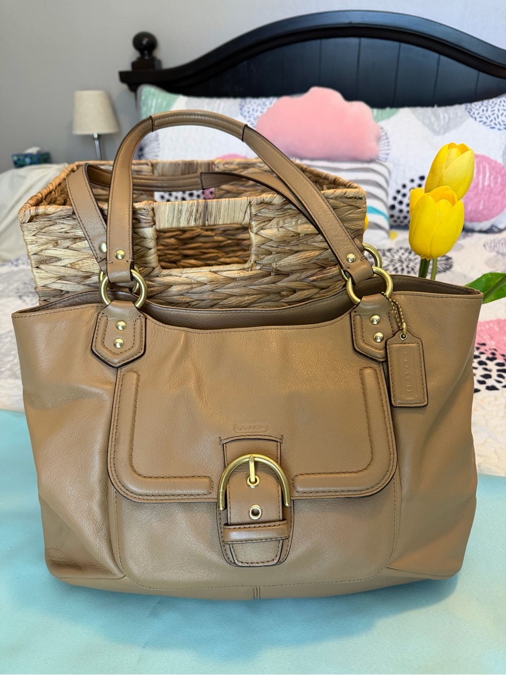 COACH Campbell Belle Carryall Tote Satchel in Camel w/Hangtag F24961